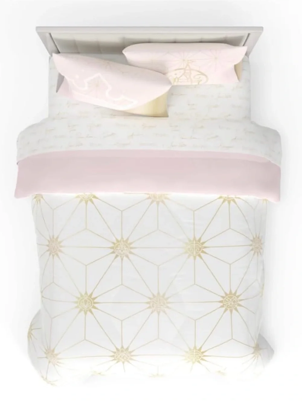Disney White, Pink and Gold Geometric Comforter Set